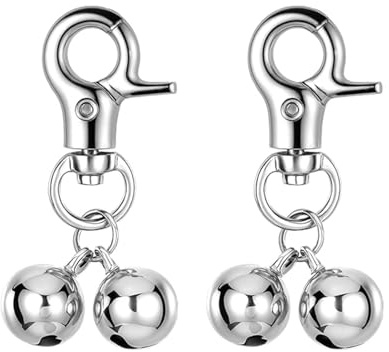 FIBOUND 2 Campanelli per Collare Cane e Gatto – Sonaglio Tracciamento con Fermagli Sicuri, Accessorio per Cani Ipovedenti. Charm Resistente per Cuccioli, Piccoli Animali. Ottima Idea Regalo.