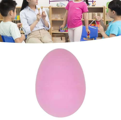 Xiuganpo Musical Plastic Egg Shaker Durable Percussion Instrument for Kindergarten Home Recreation, Lightweight Portable Hand Shaker for Children and Adults (Pink)