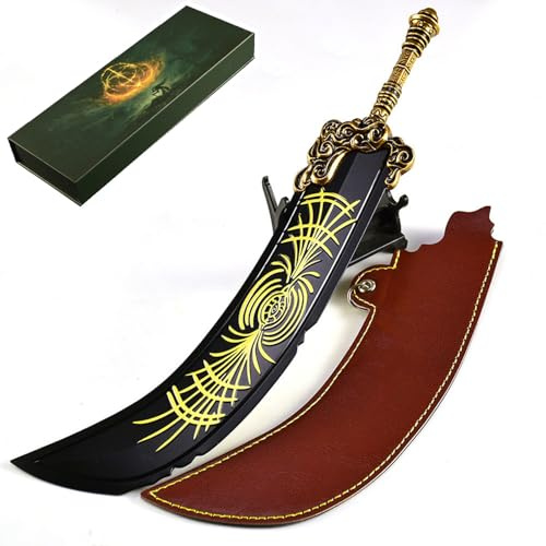 Wonsunte Elden Rings Starscourge Greatsword Replik 30 cm / 11,8 in Metall Sammlerfigur mit Ständer, Fantasy Deko für Regal oder Gaming Schreibtisch, Geschenk für Gamer