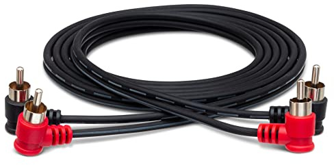 Hosa CRA-201RR Stereo Interconnect Dual Right Angle RCA to Dual Right Angle RCA Cable - 3 Foot