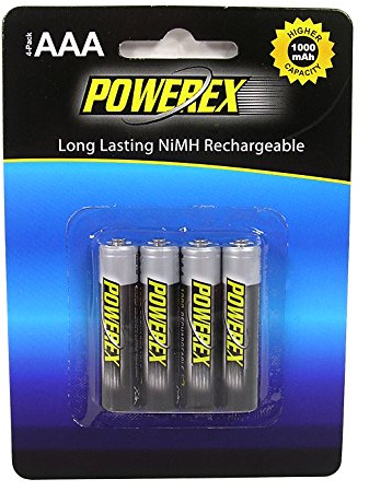 Powerex MHRAAA4 Powerex AAA 1000mAh 4-Pack Rechargeable Batteries