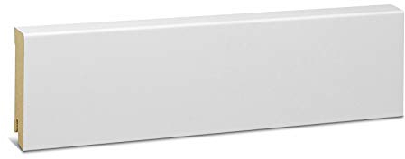 KGM Sockelleiste Express Modern – Weiß folierte MDF Fußbodenleiste – Maße: 2400 x 19 x 80 mm – 1 Stück