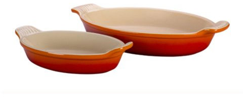 Le Creuset Oval Au Gratin Dishes, fiamma, 11 & 8.25