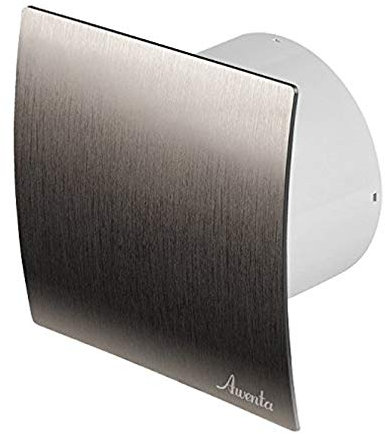 Badventilator Ø 150 mm silber gebürstet mit Microprozessor zur Drehzahlregulierung sowie Timer Nachlauf und Rückstauklappe WES150CTR Kugellager Lüfter Ventilator Front Wandlüfter Badlüfter Ventilator Einbaulüfter Bad Küche 15 cm