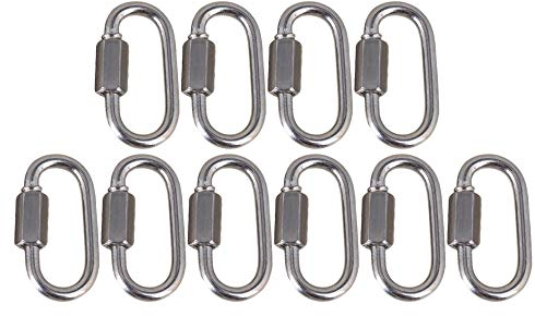 CNBTR Schnellverschluss-Kettenverschluss, Karabiner, M3.5, 304-Edelstahl, mit Schraube, 10er Set