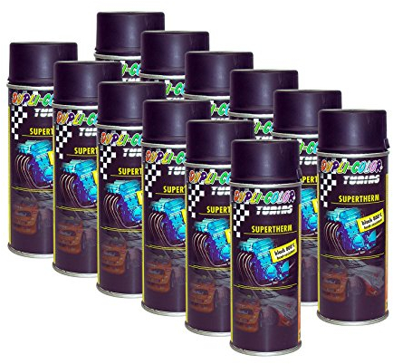 12x Dupli-Color SUPERTHERM black 800°C Hitzefest 400 ml 191794