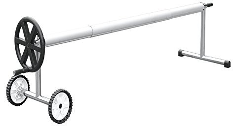 International Pool Protection Enrollador en Acero INOX para Mantas de Burbujas Extensible. para Piscinas de hasta 5.50 Metros de Ancho con Tubo de 81mm de Ø