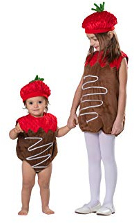 Dress Up America Chocolate sumergido traje de fresa para niños - Producto viene completo con: Burbuja y sombrero (0-12 meses)