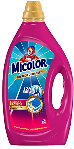 Micolor Gel Frescor Duradero (30 lavados), detergente líquido para lavadora con sistema neutralizador de olor, ideal para prendas sintéticas, jabón para ropa