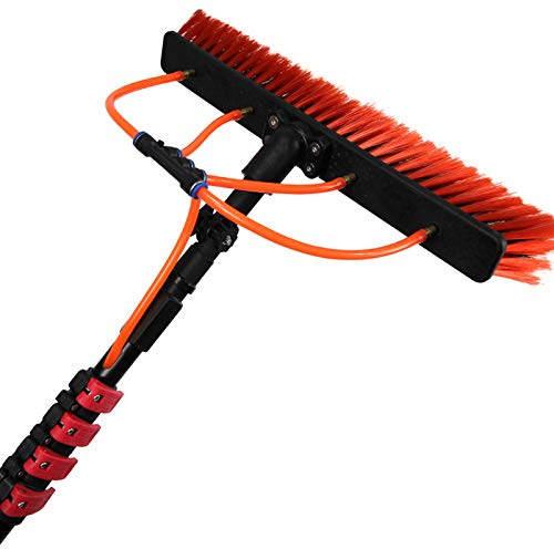 ZH-VBC Kit Lavavetri Telescopico Lungo, Kit Pulizia Fotovoltaico, Spazzola Telescopica da Autolavaggio 3.6M-11M Alluminio per Lavaggio Auto, Veicoli, Caravan, Camion,36FT/11M