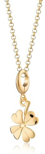 Lily Charmed - 925 Sterling Silver Four Leaf Clover Pendant Necklace with 18 Chain, or 18ct Gold Plated Silver