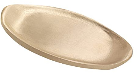 NKlaus piatto per candele ovale 11 cm ottone oro opaco piattino portacandele 10478
