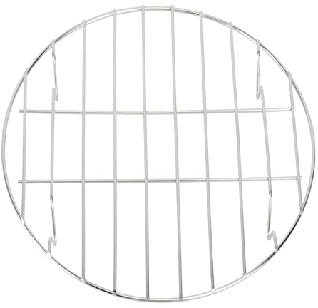 HEMOTON Rundes Edelstahl Grillrost 9.8 Zoll BBQ Rost 25 cm Für Fleisch Fisch Gemüse Backen Räuchern Kühlung Gitter Grillzubehör