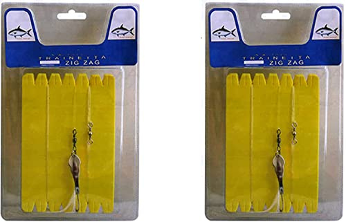Lenza Pronta Pesca Traina Costiera Esca Spigola Ricciola Artificiale Unghietta kit 2 pz.