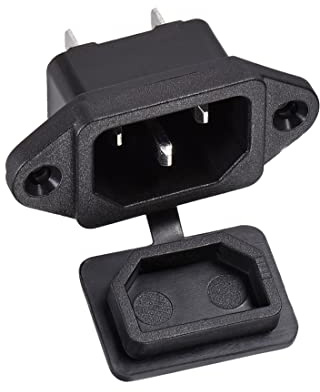 PATIKIL AC 250V 10A 3 Pin C14 Pannello Montaggio Spina Adattatore IEC Ingresso Modulo Spina per Alimentazione Connettore Presa con Coperchio