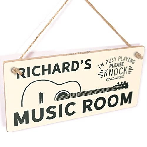 Personalised Music Room Sign, Knock and Wait Notice | Studio privacy cue for practice time