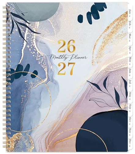 2024-2025 månadsplanerare/kalender - månadsplanerare 2024-2025, jan. 2024 - dec 2025, 9 x 11, 24-månaders planerare med ficka och etikett, tjockt papper, månatliga flikar, dubbeltrådsbindning