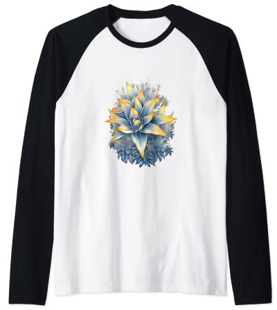 Agave Americana Century Plant Maguey American Aloe Succulent Raglan Baseball Tee