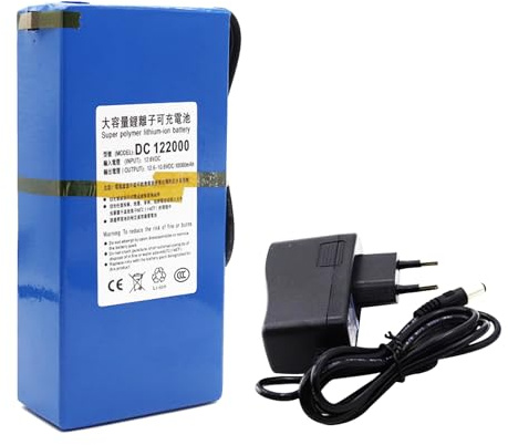 SSCYHT Batería Recargable de Iones de Litio con Cargador Gran Capacidad 12voltios 20000mAh Batería polímero de Iones de Litio DC 12V 20000mAh Paquete batería Repuesto Batería Respaldo