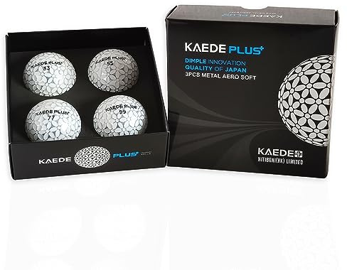 KAEDE Plus Metal Aero Soft Golfbälle - 4 Stück - Farbe Silber Weiß Golfgeschenk
