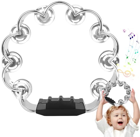 Doppelreihiges Tamburin, Pflaumenblüten-Form, zweireihige Handtrommel, Metall-Tamburin, Musikinstrument für KTV, Tanz, für Erwachsene