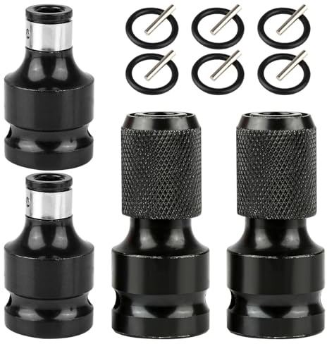 4 pezzi Inserti per Avvitatore, Telescopico Bussole 1/2 e Esagonale Bussole 1/4, Resistente Bussole per Avvitatore in Cromo Vanadio di Prima Qualità con 6 pezzi Accessori per Avvitatore a Impulsi