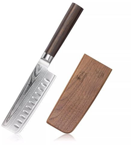 Cangshan HAKU Series 5-Inch Nakiri Knife with Sheath, X-7 Damascus Steel