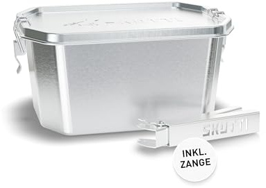 SKOTTI® Boks 2,5 l - große auslaufsichere Edelstahl Brotdose und Lunchbox | Stapelbare Brotbox für Erwachsene und Kinder - auch als Topf oder Pfanne nutzbar, ideal für Meal Prep, Camping und unterwegs