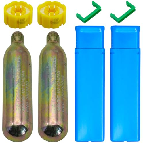 Paquete de 2-3 PFD 24/33 gramos de cartucho de CO2 cilindro de rosca de 1/2 pulgada para chaleco salvavidas inflable, cinturón salvavidas para deportes acuáticos, pesca, surf, actividades marinas