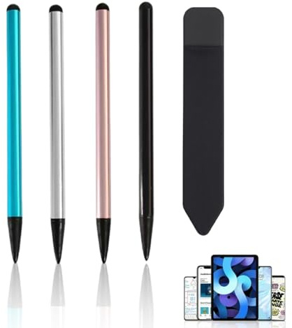 QIBZI Punteros para móviles,Lápiz capacitivo, lápiz de pantalla táctil resistivo y estuches para lápiz capacitivo compatibles con computadoras, teléfonos y tabletas (paquete de 5)