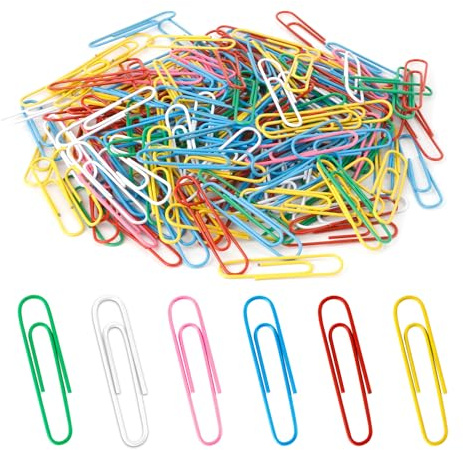 Clips Grandes para Oficina 50mm 100 Piezas Multicolor Acero Plastificado No Deja Marcas Pinzas de Papelería Bonita para Escuela, Manualidades y Material de Oficina