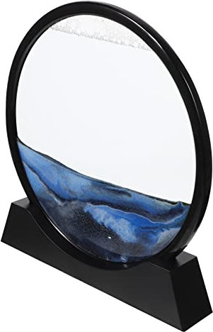 ERINGOGO Sablier 3d Art Du Sable En Mouvement Pour Bureau Et Maison 12 Pouces Cadre Noir Décoration Dynamique Du Paysage Liquide Décor De Table Présent Relaxant
