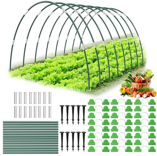 Cerchi da Giardino per Serra, 40 Pezzi Tunnel per Piante da Giardino, Archi per Serra da Giardino, Strutture per Serre a Tunnel, Coperture a Tunnel Protezioni per Piante