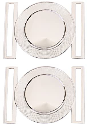 NUOBESTY Zinklegierung Gürtelschnalle 1 Paar Runde Interlock Schnalle für Kleidung und Gürtel – 7,2 X 5,2cm Silberfarben Selbstgemacht Befestigung