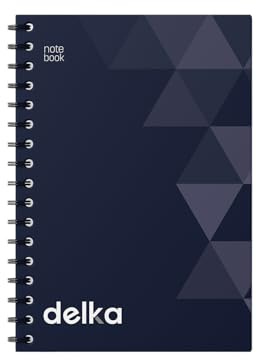 delka A4 Wirebound Notebooks, Ruled Pages, Durable Spiral Binding, Premium Quality Paper for School, Office, and Note-Taking Versatile (Navy, Pack of 1)