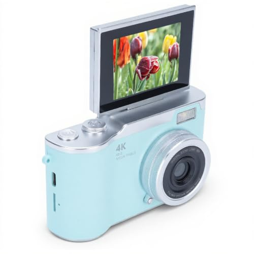 Cámara Digital, 1080p 48mp 2.4 Pulgadas HD Pantalla de 18x Zoom Auto Focus Vlogging Cámara Anti Shake Punto Compacto para Adolescentes Niños para Niños (Green)