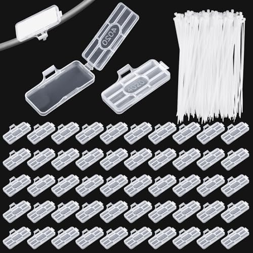 Niuny Etichette per cavi, clip per etichettatura, 100 pezzi, colore bianco, impermeabile, con fascetta per marcatura e classificazione di cavi di tutti i tipi