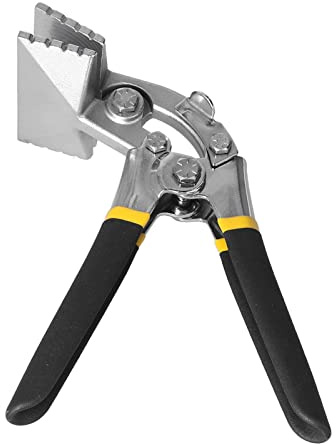 ViaGasaFamido Alicates de Mano para Rebordear Metal, de Mordaza Recta, para Chapa Metálica, Herramienta Multifuncional (Alicates de curvas de 80 mm (estilo doblado))