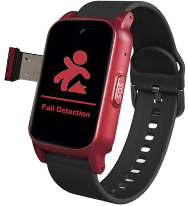 VCYEX Reloj Localizador Personas Mayores, Localizador GPS De Emergencia Ancianos Reloj Pulsera Personas Mayores Alarma De Caída, Videollamada, SOS para AyudaRed,1.25 * 0.57 * 2.22inch