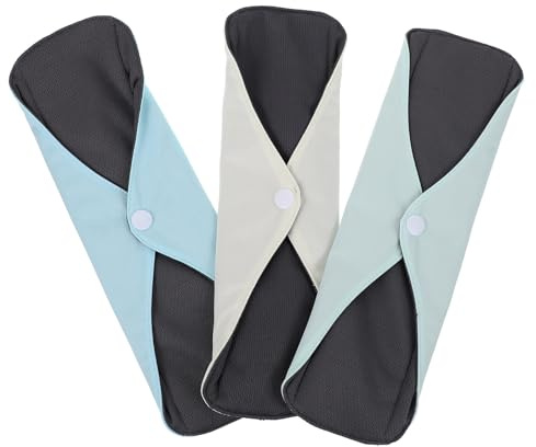 VILLCASE 3 Stück Pack Wiederverwendbare Damenbinden aus Atmungsaktivem Hautfreundlichem Material Saugfähige Slipeinlagen für Menstruation Waschbar und Umweltfreundlich für Zufällige Farbe