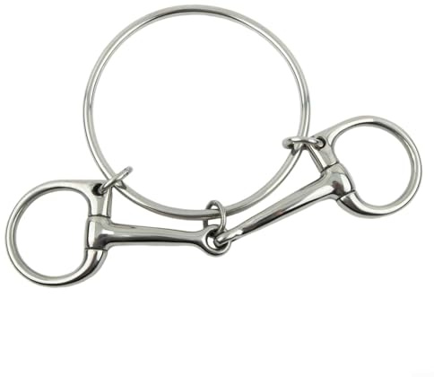 Jotekonoby Mors de cheval en acier inoxydable demi-joue pour l'équitation anglaise, mors d'équitation poli, 12,5 cm, mèche de bride durable