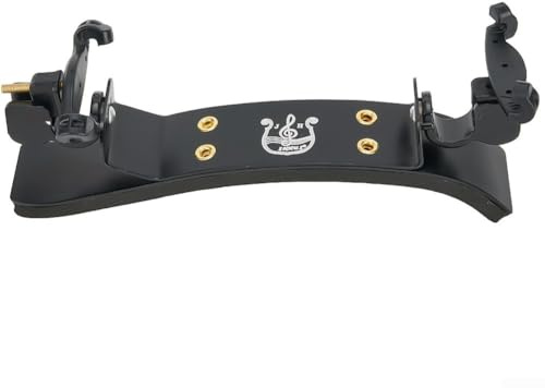 DAZZLEEX Deutscher Stil Violine Schulterstütze mit verstellbarem, gepolstertem Haken und Rahmen aus Legierung, ergonomische Unterstützung für 3/4 und 4/4 Größe Violine oder Geigenspieler, Schwarz
