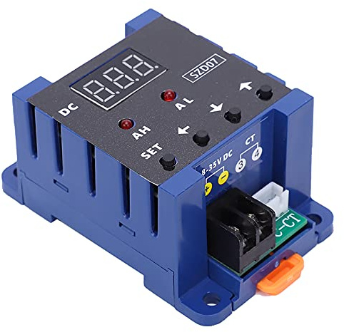 CFTGIW DC Digital Amperímetro Sensor de Corriente Interruptor Overlimit Alarm Protección contra Sobrecarga SZD07 DC8?35V de Circuito único y en Circuito Es Digital La DC para Medición de Medidor