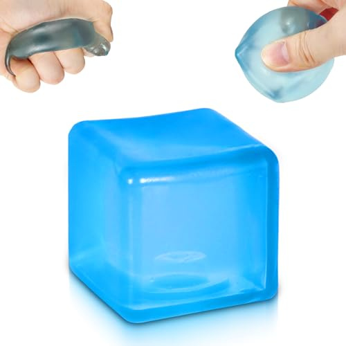 Squishy Cube, Medium 5cm (1.98) Soft Squeeze Fidget Toy, Sensory Cube Toy for Adults Kids Children Teens, Fun Desk Toy for Home School Office Travel(Blue)