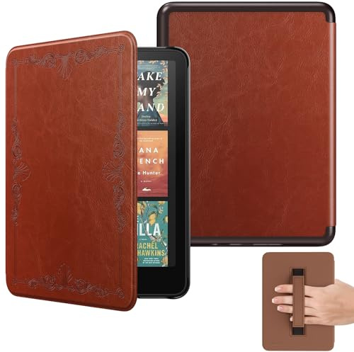 MoKo Hülle für Kindle Paperwhite 7 (12. Gen, 2024), Jahrgangsloser Stil | Kompatibel mit Kindle Colorsoft Signature Edition 2024, leichte Hülle mit Handschlaufe, Auto Schlaf/Wach