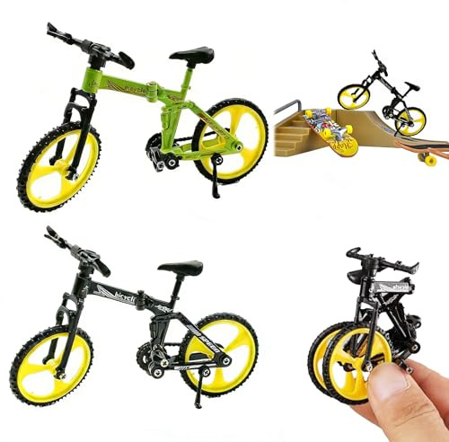 KOQAIIZ 2 Stück Finger BMX, Bmx Fahrrad, Finger Bike, Mountainbike Modells Ornamente, Miniatur Fingers Bike, Mini Bend Fahrrad Modells