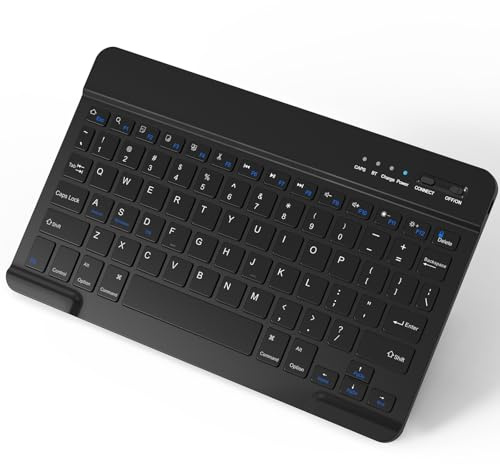 NEWCOO Bluetooth Keyboard, Rechargeable Ultra Slim Wireless US Layout Quiet Portable Design, Small Wireless Keyboard for ipad 10th Generation, iPad Pro/Air/mini, Tablets, for iOS, Windows and Android
