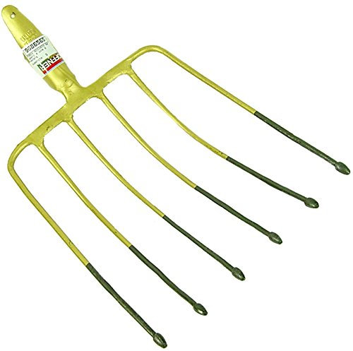 FORCA 6 DENTI CURVATA FORCONE ACCIAIO PER GIARDINO UVA PATATE - SENZA MANICO