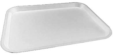 Genusdei | Plateau Repas, Plateau de Service Rectangulaire en Plastique | Antidérapant Pour Pizza ET Restauration | Assiette Rectangulaire Blanche