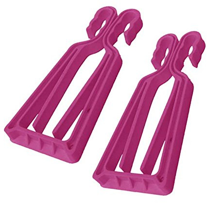 Porta sci e bastoni KlipSki, 1 paio (fucsia), uso rapido e semplice da utilizzare, per esperti e bambini